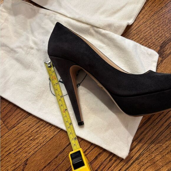 Prada Camoscio Chic Peep Toe Suede Pumps size 39 - Picture 8 of 8
